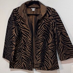 Grace Chuang Vintage Stylish Zebra Print Women's Jacket size Medium